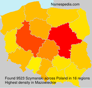 Surname Szymanski in Poland Surname Szymanski in Poland