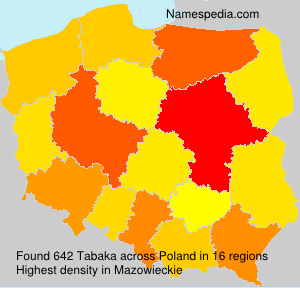Surname Tabaka in Poland Surname Tabaka in Poland