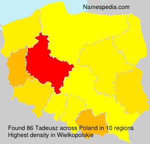 Surname Tadeusz in Poland Surname Tadeusz in Poland