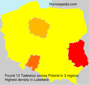 Surname Tadewicz in Poland Surname Tadewicz in Poland