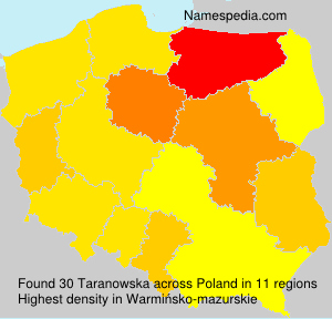 Surname Taranowska in Poland Surname Taranowska in Poland