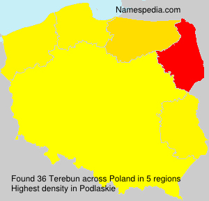 Surname Terebun in Poland Surname Terebun in Poland