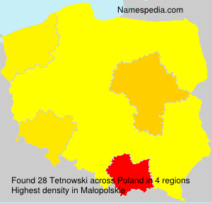 Surname Tetnowski in Poland Surname Tetnowski in Poland