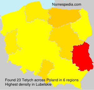 Surname Tetych in Poland Surname Tetych in Poland