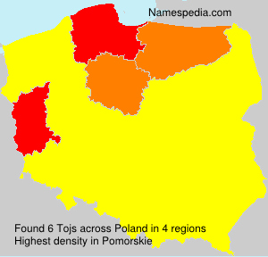 Surname Tojs in Poland Surname Tojs in Poland