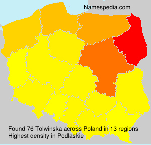Surname Tolwinska in Poland Surname Tolwinska in Poland