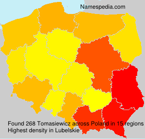 Surname Tomasiewicz in Poland Surname Tomasiewicz in Poland