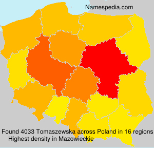 Surname Tomaszewska in Poland Surname Tomaszewska in Poland