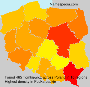 Surname Tomkiewicz in Poland Surname Tomkiewicz in Poland