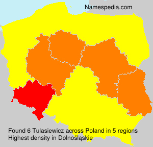 Surname Tulasiewicz in Poland Surname Tulasiewicz in Poland