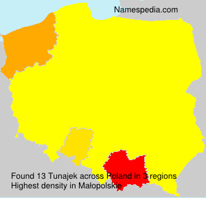 Surname Tunajek in Poland Surname Tunajek in Poland