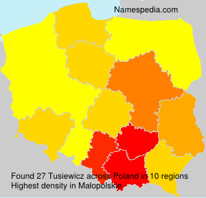 Surname Tusiewicz in Poland Surname Tusiewicz in Poland