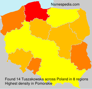 Surname Tuszakowska in Poland Surname Tuszakowska in Poland