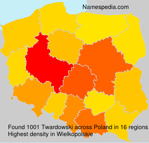 Surname Twardowski in Poland Surname Twardowski in Poland