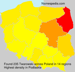 Surname Twarowski in Poland Surname Twarowski in Poland