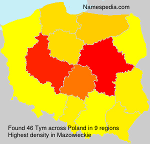 Surname Tym in Poland Surname Tym in Poland