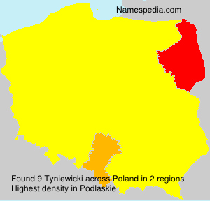 Surname Tyniewicki in Poland Surname Tyniewicki in Poland