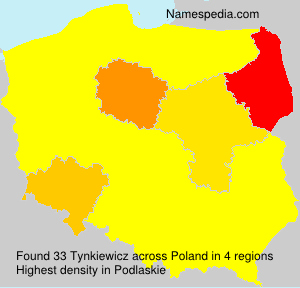 Surname Tynkiewicz in Poland Surname Tynkiewicz in Poland