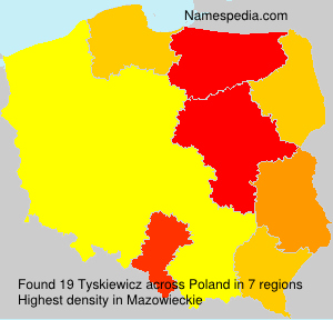 Surname Tyskiewicz in Poland Surname Tyskiewicz in Poland