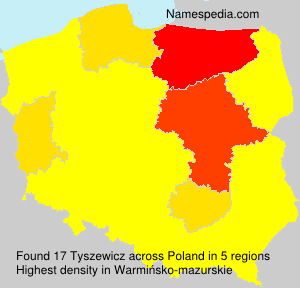 Surname Tyszewicz in Poland Surname Tyszewicz in Poland