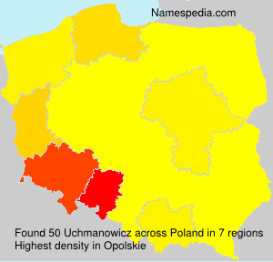 Surname Uchmanowicz in Poland