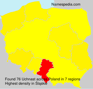 Surname Uchnast in Poland