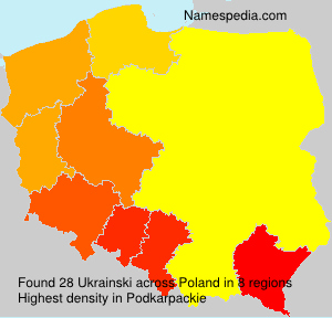 Surname Ukrainski in Poland