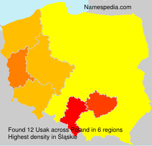 Surname Usak in Poland Surname Usak in Poland