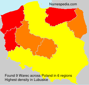 Surname Warec in Poland Surname Warec in Poland