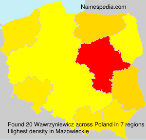 Surname Wawrzyniewicz in Poland
