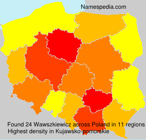 Surname Wawszkiewicz in Poland Surname Wawszkiewicz in Poland