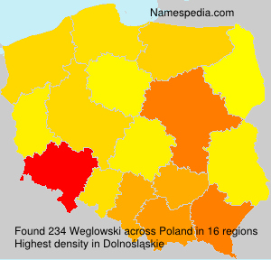 Surname Weglowski in Poland