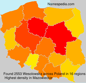 Surname Wesolowska in Poland Surname Wesolowska in Poland