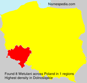 Surname Wetulani in Poland