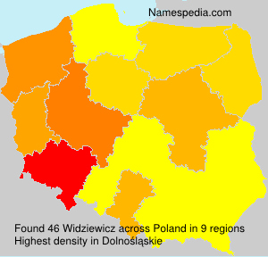 Surname Widziewicz in Poland Surname Widziewicz in Poland