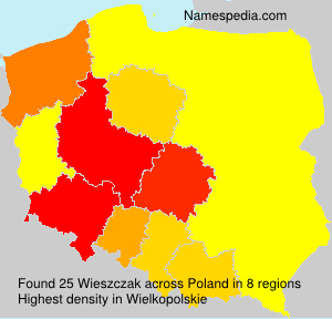 Surname Wieszczak in Poland