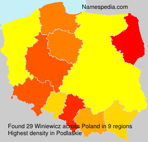 Surname Winiewicz in Poland Surname Winiewicz in Poland