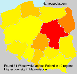Surname Wlostowska in Poland Surname Wlostowska in Poland
