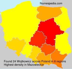 Surname Wojtkowicz in Poland