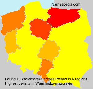 Surname Wolentarska in Poland Surname Wolentarska in Poland