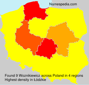 Surname Woznikiewicz in Poland Surname Woznikiewicz in Poland