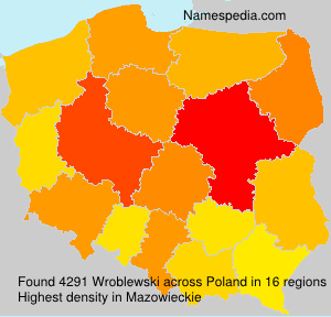 Surname Wroblewski in Poland Surname Wroblewski in Poland