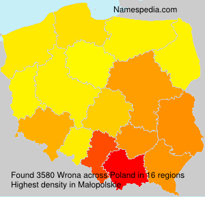 Surname Wrona in Poland Surname Wrona in Poland