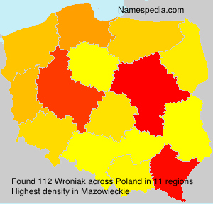Surname Wroniak in Poland Surname Wroniak in Poland