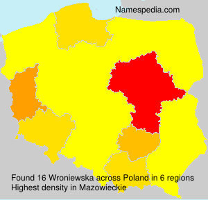 Surname Wroniewska in Poland Surname Wroniewska in Poland