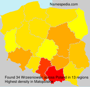 Surname Wrzesniowski in Poland Surname Wrzesniowski in Poland