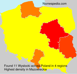 Surname Wyslocki in Poland