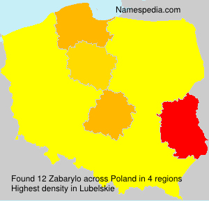 Surname Zabarylo in Poland Surname Zabarylo in Poland