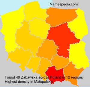 Surname Zabawska in Poland Surname Zabawska in Poland