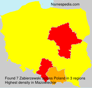 Surname Zabierzewski in Poland Surname Zabierzewski in Poland